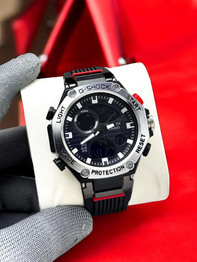 Casio G-Shock Men’s Analog-Digital Sport Watch – Black & Silver with Resin Strap