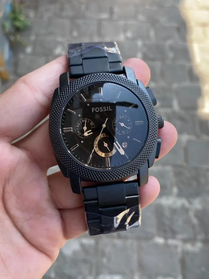 Fossil Machine Black Chronograph Men’s Watch – Stainless Steel Bold Design