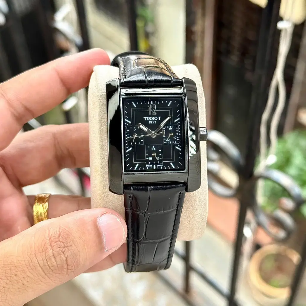Tissot Rectangular Black Dial Chronograph Men’s Watch