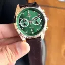 Tommy Hilfiger Dual Time Men’s Watch – Green Dial with Brown Leather Strap