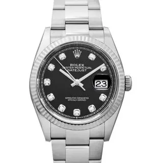 Rolex Datejust 36mm – Black Diamond Dial, Stainless Steel
