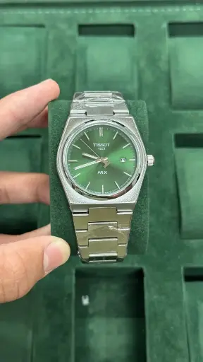 [fling(4)7] Tissot PRX Green Dial Stainless Steel Quartz Watch – Swiss Style & Precision
