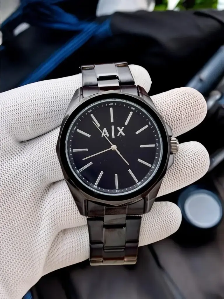 Armani Exchange (A|X) Black Dial Stainless Steel Analog Watch for Men